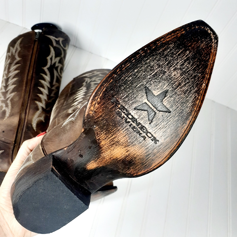 NEW Redneck Riviera Women’s Brown Leather Cowboy Western Boots - Picture 10 of 12